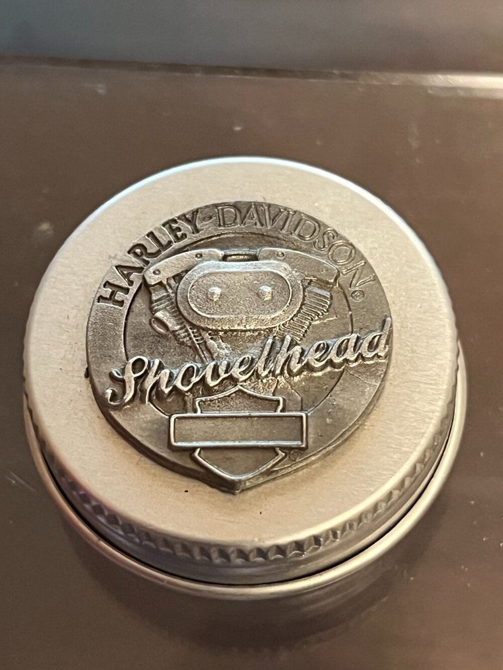 HARLEY-DAVIDSON SHOVELHEAD MOTORCYCLE BIKER PEWTER PILL BOX (HD06)